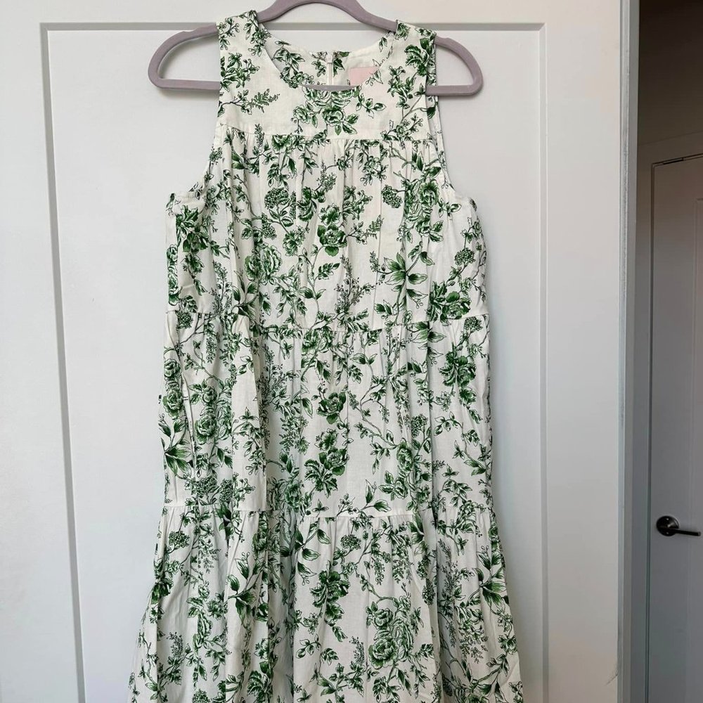 Gal Meets Glam Lisa Tiered Dress in Hunter Cream Toile